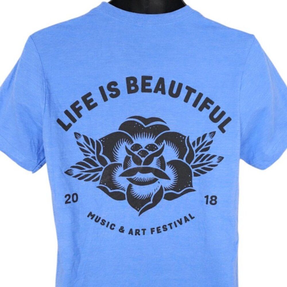 Life Is Beautiful T Shirt Mens Size Medium Blue 2018 Music & Art Festival